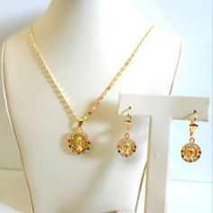 New Virgen De Guadalupe Gold Plated Adults Or Perfect For Kids Hypoallergenic Necklace Set Necklace 18" Earrings 1.0" Necklaces Guadalupe, Gold Pendant Jewelry God, Hypoallergenic Necklace, Set Necklace, Chain Earrings, Necklace Chain, Earrings Set, Pink Gold, Chains Necklace