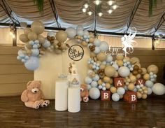 balloons and decorations for a baby's first birthday party