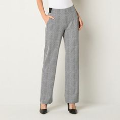 The Liz Claiborne Audra tailored Ponte trouser has a sleek, tailored look with a straight leg cut. Pair with shirts for professional or polished casual events.Front Style: Flat FrontClosure Type: Hook & Eye, ZipperFit: Straight FitPockets: 2 Back Slip Pockets, 2 Front Slip PocketsRise: Mid RiseFiber Content: 83% Rayon, 12% Nylon, 5% SpandexFabric Description: PonteLining: UnlinedInseam: 32 InLeg Style: Straight LegCare: Machine Wash, Dry FlatCountry of Origin: Imported Polished Casual, Straight Trousers, Hook Eye, Pull On Pants, Liz Claiborne, Straight Leg, Trousers, Sleek, The Originals