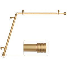 an image of a gold colored metal curtain rod