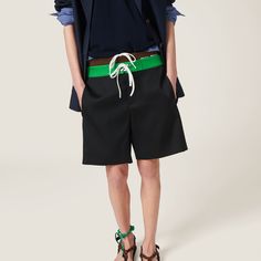 Find MIU MIU Satin Bermudas on Editorialist. Wide-leg fit Unlined Zipper fly with snap Logo label Inseam pockets Back welt pocket Miu Miu Spring Bottoms With Pockets, Casual Miu Miu Bottoms With Pockets, Summer Fitted Miu Miu Bottoms, Casual Miu Miu Bottoms For Spring, Spring Casual Miu Miu Bottoms, Miu Miu Fitted Bottoms For Summer, Miu Miu Casual Short Bottoms, Casual Short-length Miu Miu Bottoms, Miu Miu Spring Workwear Bottoms