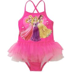 Make A Splash With This Adorable Disney Baby One Piece Swimsuit For Your Little Princess! Featuring Beloved Characters Rapunzel And Belle, This Swimsuit Is Perfect For Any Fan Of Disney's Princesses. The Colorful And Fun Tutu Design Is Sure To Make A Statement At The Beach Or Pool. Available In Size 24 Months, This Swimsuit Is Suitable For Baby And Toddler Girls Who Love To Swim. Let Your Little One Make A Splash With This Enchanting Piece Of Disney Swimwear. Fitted Pink Bodysuit With Cartoon Print, Cute Character Print Bodysuit For Playwear, Fun Character Print Swimwear For Playtime, Cute Bodysuit For Playwear, Playful Character Print Bodysuit For Playwear, Pink Cartoon Print Bodysuit For Summer, Summer Pink Bodysuit With Cartoon Print, Cute Character Print Swimwear For Playtime, Cute Character Print Swimwear For Play