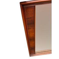 a wooden cabinet with mirror on the top and bottom part inlayed to it's sides