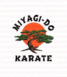 the logo for myagid karate, with an image of a tree on it