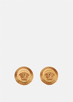 Versace Women's Tribute Medusa Stud Earrings in Gold | Versace US Versace Gifts, Versace Earrings, Large Stud Earrings, Versace Jewelry, Versace Gold, Vintage Effect, Gold Medallion, Stud Earrings For Women, Fashion Jewelry Earrings