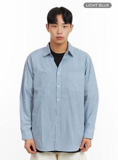 Product Detail Style : Casual Occasion : Back to school Type : Men Detail : Buttoned Print : Gingham Material : Cotton Sleeve : Long sleeve Neck : Collar Length : Regular Fit : Loose fit Cotton100 Color : Light blue, Mint Made in Korea Model Size Model is wearing size L and the color Light blue. Height : 5'9" | 176cm / Top : M / Bottom : L (30 inch) .prddescription table, .prddescription td, .prddescription th { border : 1px solid black; border-collapse : collapse; padding: 10px; } Size(Inch) Si Business Cotton Checkered Shirt, Business Cotton Gingham Shirt, Business Gingham Cotton Shirt, Relaxed Fit Gingham Collared Shirt, Gingham Relaxed Fit Collared Shirt, Casual Spring Shirt With Houndstooth Pattern, Casual Houndstooth Pattern Shirt For Spring, Casual Houndstooth Shirt For Spring, Long Sleeve Houndstooth Shirt For Spring