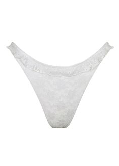 Flirty, feminine, frill - The Bardot bottom in lace is features a high cut leg, delicate ruffle to grace your waist, and just the right amount of coverage. Made in LA Fabric & Care Instructions: 80% Recycled Nylon 20% Spandex / 87% Polyamide 13% Spandex Certified with GRS, OEKO-TEX, and Higg Index Hand wash and dry flat in shade One Piece Clothing, Beach Chic, Bridal Fashion Week, Long Torso, Rings For Girls, Little White Dresses, Handbag Shoes, Small Accessories, Fine Jewellery Earrings