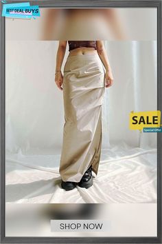 Women's Skirt Work Skirts Long Skirt Maxi Polyester Beige Skirts Split Fashion Casual Daily S M L Beige Skirts, Skirts Long, Beige Skirt, Women's Skirt, Work Skirts, Skirt Maxi, Long Skirt, Fashion Casual, Womens Skirt