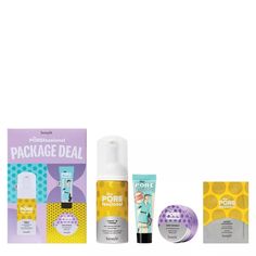 Benefit Cosmetics The Porefessional Package Deal Mini Pore Primer & Skincare Value Set - 5.85oz/4pc - Ulta Beauty : Target Skin Care Set At Target Under 40 Dollars, Purifying Foaming Cleanser, Mini Skincare, Pore Primer, Pore Cleanser, Skin Care Packaging, Clear Pores, Foaming Cleanser, Dry Face