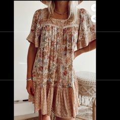 Our California Dreamin' Dress Features A Square Neckline, Mixed Floral Print, Flowy Relaxed Silhouette, And Short Sleeves. Multi 100% Cotton Recommended Sizing: S 0-4, M 6-8. L 10-12 Casual Knee-length Boho Print Dress, Casual Boho Dress With Knee-length Boho Print, Casual Boho Dress With Floral Print For Garden Party, Knee-length Boho Print Summer Dress, Bohemian Floral Print Knee-length Sundress, Casual Knee-length Boho Dress With Boho Print, Bohemian Knee-length Floral Sundress, Casual Boho Dress With Boho Print, Knee-length, Knee-length Boho Print Dress For Summer