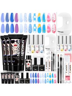 All in One Poly Gel Nail Kit: Morovan poly nail gel kit has 4 popular colors poly gel, 4 colors gel liner nail polish, slip solution, top coat & base coat, and other manicure tools.With this poly gel nail kit you can freely combine your favorite nail enhancements at home. Gel Extension Nail Kit allow you to create the most fashionable and dynamic nail art styles to match your dressing style.
Easy To Use Poly Gel Nail Kit: We provide slip solution for you to easily spread the builder nail gel, an Morovan Poly Gel, Poly Nails, Poly Gel Nail Kit, Nail Enhancements, Poly Gel, Barbie Room, Nail Art At Home, Art At Home, Nail Art Salon