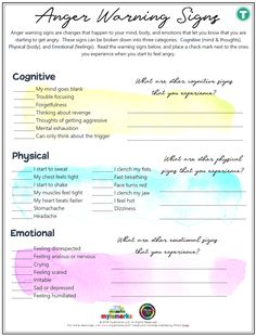 the angering song worksheet for kids to help them understand their feelings and feelings