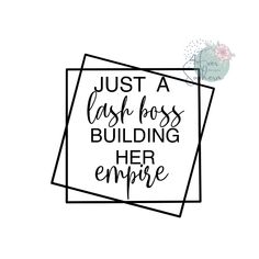 the words just a cash boss building her empire are shown in black ink on white paper