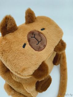 Bird in Bag - Chic Capybara Plush Bag for Women Elegant Backpacks, Capybara Plush, Flap Backpack, Plush Bags, Leather Backpack Purse, Backpack Style, Brown Pattern, Bird In Bag, Travel Companion