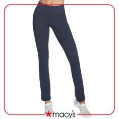 in stock Navy Straight Leg Athleisure Bottoms, Navy Casual 4-way Stretch Bottoms, Sporty Straight Leg Bottoms With 4-way Stretch, Sporty Mid-rise Pants With Comfort Waistband, Blue Stretch Pants With 5-inch Inseam, Fitted Navy Sports Pants, High Rise Athleisure Pants With Pockets, Navy Fitted Sports Pants, Sporty High Rise Relaxed Fit Pants