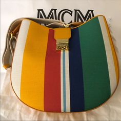 Authentic Mcm Satchel Bag Bought At Mcm Store In Morongo. Very Rare And Limited Edition. Brand New Used Once In An Event. Comes With Card, Dust Bag And Mcm Paper Bag. Mcm Bag, Mcm Bags, Chloe Drew, Selling On Poshmark, Satchel Bag, Green Orange, Luxury Items, Green And Orange, Very Rare