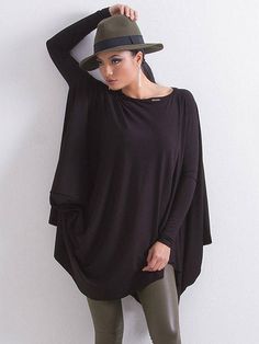 Sku CY-!89714 Material Cotton-blend Style Loose , Batwing Sleeves Feature Asymmetric Occasion Casual , Simple Seasons Spring , Autumn Type T-Shirts Tops Color BLACK Size S,M,L,XL Please consult the size chart we provide for this item's measurements to help you decide which size to buy.Please note: There may be 1-3cm differ due to manual measurement.CMINCH Bust Shoulder Sleeve Length S 142 61 55 92 M 146 62 56 94 L 150 63 57 96 XL 154 64 58 98 Black Oversized Top With Asymmetrical Hem, Oversized Black Top With Asymmetrical Hem, Asymmetrical Lagenlook Top In Solid Color, Lagenlook Solid Top With Asymmetrical Hem, Lagenlook Solid Color Top With Asymmetrical Hem, Oversized Tops With Asymmetrical Hem In Solid Color, Oversized Solid Color Tops With Asymmetrical Hem, Trendy Oversized Top With Asymmetrical Hem, Black Asymmetrical Solid Color Tops