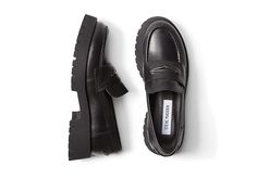 Steve Madden Lawrence Loafer - Women's Shoes : Black Leather : Style your formal outfit with the classy and comfortable Steve Madden Lawrence Loafers. ; Leather upper and insole. ; Synthetic lining. ; Slip-on closure. ; Round toe. ; TPR outsole. ; Imported. Measurements: ; Heel Height: 1 1 2 in ; Weight: 15 oz ; Platform Height: 1 in ; Product measurements were taken using size 8, width M. Please note that measurements may vary by size. ; Weight of footwear is based on a single item, not a pair. Steve Madden Loafers Woman, Steve Madden Platform Loafers, Women’s Black Loafers, Steve Madden Loafers Outfit, Ulta Outfits, Womens Black Loafers, School Loafers, Chunky Black Loafers, Platform Loafers Outfit