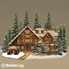 Minecraft Xmas House, Dark Spruce House Minecraft, Mincraft Idea House Winter, Big Minecraft Building Ideas, Santas Grotto Minecraft, Minecraft Winter Cabin Tutorial, Minecraft Snow Base Ideas, Minecraft House Ideas Cabin, Spruce House Ideas Minecraft