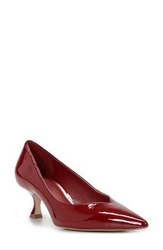 A graceful pointy toe extends the classic silhouette of this burnished-leather pump. 2 1/4" heel Leather upper/synthetic lining and sole Made in Brazil Rollerball Perfume, Made In Brazil, Classic Silhouette, Big & Tall, Leather Pumps, Pump Shoes, Women's Pumps, Vince Camuto, Travel Size Products