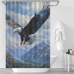 Elevate your bathroom to new heights with the majestic Soaring Eagle Shower Curtain from Cottoncat! 🦅 Let your spirit soar every time you step into your personal oasis. Click the link to add this breathtaking view to your space! ➡️ https://a.cottoncat.com/xn8doz #MorningMotivation #BathroomBliss