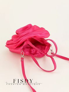 Fisdy - Sophisticated Floral Satin Handbag Featuring a Crossbody Strap Satin Handbag, Straw Clutch, Party Clutch, Elegant Bags, Round Bag, Satin Flowers, Floral Decoration, Mobile Phone Bag, Square Bag