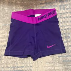 Nike Pro Dri-Fit Shorts (Size Xs) Never Worn - New Without Tags Purple Nike Pros, Cute Nike Pros, Nike Pro Outfit, Nike Drip, Nike Women Outfits, Shorts Nike Pro, Active Sets, Nike Pro Spandex, Cute Nike Outfits