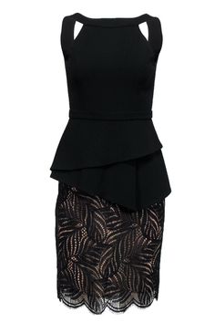 Current Boutique-BCBG Max Azria - Black Peplum Sheath Dress w/ Lace Sz 4 Classic Sheath Dress, Overlay Skirt, Black Peplum, Bcbg Max Azria, French Fashion Designers, Max Azria, Buy Shoes Online, Back Design, French Fashion