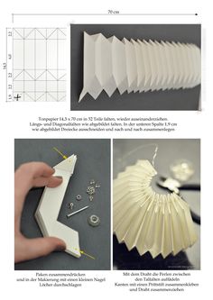 the instructions for how to make an origami fan