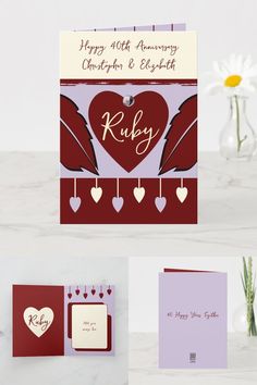 valentine's day cards and envelopes with hearts