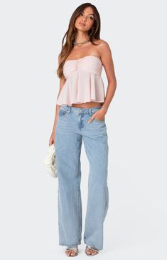 Edikted Starfish Strapless Top | PacSun Aqua Nails, Slim Fit Cargo Pants, Italy Fits, Dream Wishlist, Wishlist 2024, Babydoll Tank Top, Mode Zara, Top Strapless, Summer 25