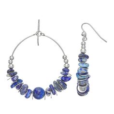 Add a touch of the natural world to your jewelry collection with these lovely sodalite-embellished silver tone open circle drop earrings from Sonoma Goods For Life. Add a touch of the natural world to your jewelry collection with these lovely sodalite-embellished silver tone open circle drop earrings from Sonoma Goods For Life. FEATURES Length: 54 mm Backings: fishhook Metal: iron Plating: silver tone Finish: polished Material: sodalite Packaging: decorative card Not appropriate for children 14 Blue Round Earrings With Gemstone Beads, Blue Hoop Jewelry With Natural Stones, Blue Natural Stone Hoop Jewelry, Blue Hoop Earrings With Natural Stones, Blue Natural Stone Dangle Hoop Earrings, The Natural World, Blue Gender, Natural World, For Life