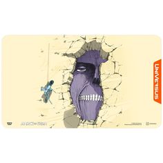 a computer mouse pad with an image of a man breaking through the wall