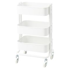 three tiered plastic storage cart with wheels