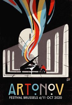 an art nouveau poster with the words artonov festival brussels 11 - 11 oct 2009