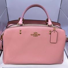 Coach Lillie Carryall Tophandlesatchelbag Purse Pink Nwot Comes With Dustbag Feminine Bags With Top Handle, Feminine Top Handle Bag, Feminine Formal Satchel Tote, Feminine Satchel With Gold-tone Hardware And Top Handle, Feminine Satchel With Gold-tone Hardware, Classic Pink Bag For Formal Occasions, Classic Pink Bags For Formal Occasions, Classic Pink Formal Bag, Pink Formal Satchel