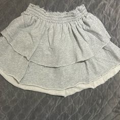 Cute Gray Skirt, Sweatpants-Style Material. Never Worn. Cute Cotton Bottoms With Lined Skirt, Cute Cotton Lined Skirt Bottoms, Cute Cotton Lined Skirt, Cotton Lined Skirt Bottoms For Day Out, Casual Lined Skirt With Relaxed Fit, Casual Relaxed Fit Lined Skirt, Lined Skirt For Loungewear, Casual Cotton Mini Skirt, Casual Stretch Cotton Skirt