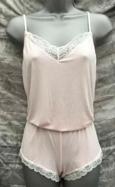 Top Rated Indigo Sky Pink One Piece Cami/Short Playsuit With Cream Lace Trim Sz: UK 8 - 22, Womens Intimates Sleep Fitted V-neck Summer Sleepwear, Summer Stretch Sets For Daywear, Fitted Camisole Set For Summer, Summer Camisole Set For Daywear, Fitted Short-length Summer Sleepwear, Fitted Short-length Sleepwear For Summer, Solid Color Summer Sleepwear, Fitted Short Sleepwear For Summer, Pink Camisole