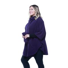 Description Hannah is a roomy cape with tacked sleeve to keep it in place, and an attached textured scarf to keep out the drafts. Two button closure for maximum mobility. A fantastic layer to throw over any outfit to stay nice and cozy. Perfectly placed handwarmer pockets for your phone or gloves, and matching gloves included! A great alternative to wool for those who are sensitive, Polyester Polar Fleece fabric has the insulating capacity of wool, and in some cases, it is warmer than wool. Supe Coat Cape, Cozy Coats, Throw Over, Cape Coat, Polyester Yarn, Polar Fleece, Black Charcoal, Hand Warmers, Fleece Fabric