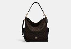 Pennie Shoulder Bag In Signature Canvas | COACH® Coach Outlet, Signature Canvas, Rebecca Minkoff Hobo, Brown Gold, You Bag, Stuart Weitzman, Pebbled Leather, Penny, Zip Pockets