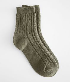 BKE Muk Luks Ankle Socks - Green , Women's Sage Shop more: So Soft Cable knit socks One size fits most. 93% Polyester 6% Nylon 1% Spandex. Machine wash cold. Only non-chlorine bleach when needed. Dry flat. Do not iron. Apparel & Accessories Cable Knit Socks, Socks For Women, Women's Socks, Ankle Socks, Knit Socks, Socks Women, Knitting Socks, Cable Knit, Apparel Accessories