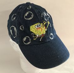 the spongebob baseball cap is on display