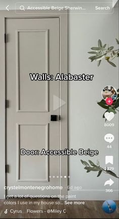 an open door with the words walls albaster on it