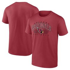 Show your Arizona Cardinals pride with this Line Clash T-Shirt from Fanatics. This classic crew neck tee features bold team graphics printed across the chest, making it clear who you're rooting for on game day. Made from 100% cotton, this t-shirt offers a comfortable and breathable fit for all-day wear. This tee is a must-have for any Cardinals fan looking to add some bold team spirit to their game day wardrobe. Crew Neck T-shirt For Fan Events, Sporty Cotton T-shirt For Fan Events, Fan Apparel T-shirt With Crew Neck For Fan Events, Fan Apparel T-shirt With Crew Neck For Events, Fan Events Crew Neck T-shirt With Team Name, Crew Neck T-shirt With Team Name For Fan Events, Football Season Fan Gear T-shirt With Logo, Game Day Jersey T-shirt With Crew Neck, Team-colored T-shirt With Letter Print For Fan Events