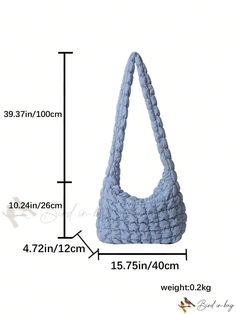 Bird in Bag - Colored Embroidered Threaded Capacity Eiue Cloud Shoulder Bag Casual Square Canvas Bag For Errands, Trendy Large Capacity Blue Crochet Bag, Casual Embroidered Canvas Bag For Daily Use, Casual Embroidered Shoulder Bag, Trendy Cotton Shoulder Bag For Errands, Casual Square Hobo Bag, Casual Square Crochet Bag, Trendy Embroidered Everyday Bag, Casual Embroidered Rectangular Bag