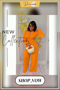 Cut Out Long Sleeve Backless Wide Leg Jumpsuit Style Wide Leg Pants, Flat Pant, Jumpsuits And Romper, Color Pick, Jumpsuit Fashion, Wide Leg Jumpsuit, Fashion Flats, 1 Million, Fashion Pants