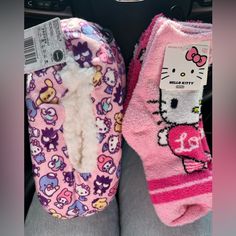 Hello Kitty Slipper Socks And 2 Pcs Socks Bundle! All Brand New With Tags. 3 Pcs In Total. You May Purchase Separately. Size Is Small To Medium Cute Super Soft Socks For Playtime, Playful Super Soft Socks For Playtime, Cute Pink Winter Socks, Cute Winter Non-slip Socks, Comfy Pink Socks For Stocking Stuffers, Cute Soft Pink Socks, Super Soft Pink Socks For Indoor Use, Soft Socks For Winter, Cute Super Soft Indoor Socks