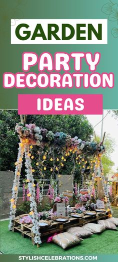 Garden Party Decoration Ideas Garden Party Ideas For Adults Backyards, Garden Party Theme Decorations, Elegant Garden Party Decorations, Retro Picnic Party, Outdoor Garden Birthday Party, Vintage Garden Party Ideas, Tea Party Garden Decoration, 16th Birthday Garden Party Ideas, Colourful Garden Party