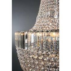 a crystal chandelier hanging from the ceiling