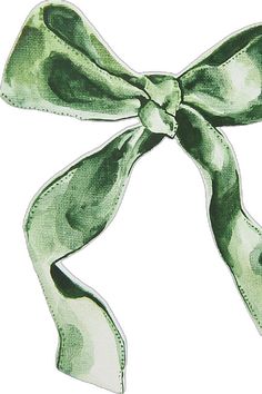 an image of a green bow tied on a white background with clipping to the side